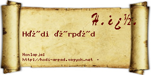 Hódi Árpád névjegykártya
