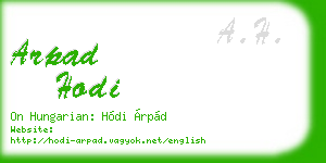 arpad hodi business card