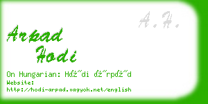 arpad hodi business card